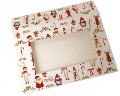 10 x Easy Fold Trays with Sleeves - (20x15x5cm) SMALL WHITE TRAYS/CHRISTMAS CHARACTER SLEEVES