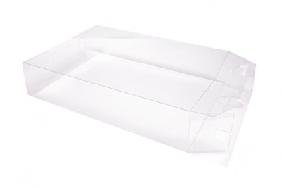 10 x Easy Fold Trays with Acetate Boxes - (30x20x6cm) MEDIUM CHRISTMAS TREE TRAYS/CLEAR ACETATE BOXES