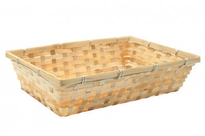 Complete Gift Basket Kit - (36x24x8cm) BAMBOO TRAY / RED ACCESSORIES