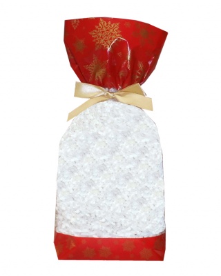 CANDY BAGS (pk 50) with Block Bottom and Twist Ties - SNOWFLAKES (large)