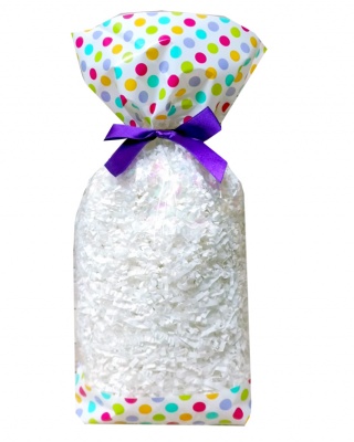 CANDY BAGS (pk 50) with Block Bottom and Twist Ties - SPOTS (large)