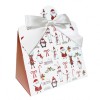 10 x Triangle Gift Box with Mini Bows - (Small) CHRISTMAS CHARACTER/WHITE BOWS