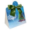 10 x Triangle Gift Box with Mini Bows - (Small) CHRISTMAS TREE/GREEN BOWS