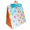 10 x Triangle Gift Box with Mini Bows - (Large) CANDY/BLUE BOWS