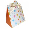 10 x Triangle Gift Box with Mini Bows - (Large) CANDY/CREAM BOWS