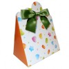 10 x Triangle Gift Box with Mini Bows - (Large) CANDY/GREEN BOWS