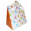 10 x Triangle Gift Box with Mini Bows - (Large) CANDY/WHITE BOWS