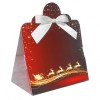 10 x Triangle Gift Box with Mini Bows - (Large) REINDEER/WHITE BOWS