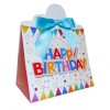 10 x Triangle Gift Box with Mini Bows - (Large) BIRTHDAY/BLUE BOWS