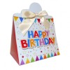 10 x Triangle Gift Box with Mini Bows - (Large) BIRTHDAY/CREAM BOWS