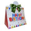 10 x Triangle Gift Box with Mini Bows - (Large) BIRTHDAY/GREEN BOWS