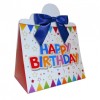 10 x Triangle Gift Box with Mini Bows - (Large) BIRTHDAY/NAVY BOWS