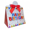 10 x Triangle Gift Box with Mini Bows - (Large) BIRTHDAY/RED BOWS