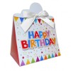 10 x Triangle Gift Box with Mini Bows - (Large) BIRTHDAY/WHITE BOWS