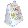 10 x Triangle Gift Box with Mini Bows - (Large) MOTHER'S DAY/CREAM BOWS