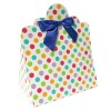 10 x Triangle Gift Box with Mini Bows - (Large) SPOTS/NAVY BOWS