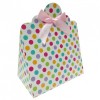 10 x Triangle Gift Box with Mini Bows - (Large) SPOTS/PINK BOWS