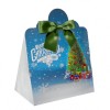 10 x Triangle Gift Box with Mini Bows - (Large)  CHRISTMAS TREE/GREEN BOWS