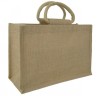MEDIUM Open Jute Bag with Cotton Corded Handles - 30x12x20cm high - NATURAL