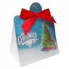 10 x Triangle Gift Box with Mini Bows - (Small) CHRISTMAS TREE/RED BOWS