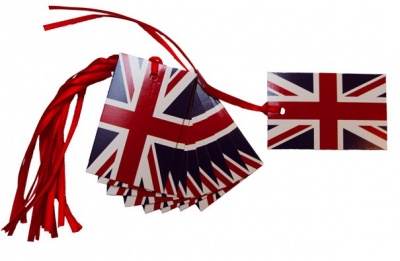 Pack 10 Gift Tags with Ribbon Ties - UNION JACK