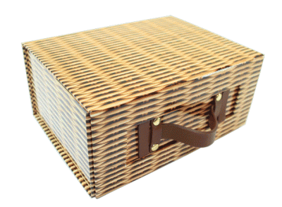 Cardboard HAMPER BOX with Handle (20x15x9cm) - extra small WICKER