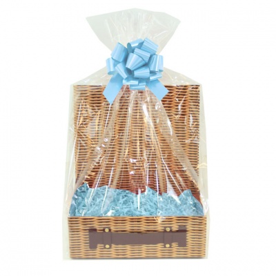 Complete Gift Hamper Kit - (xs) WICKER HAMPER BOX / BLUE ACCESSORIES