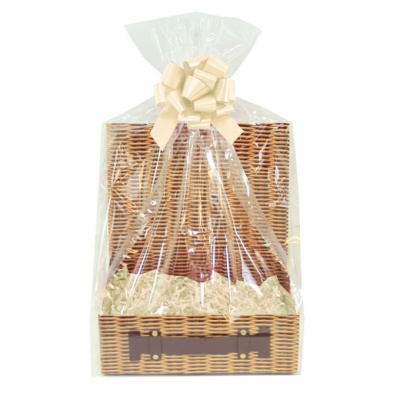 Complete Gift Hamper Kit - (sm) WICKER HAMPER BOX / CREAM ACCESSORIES