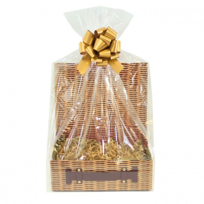 Complete Gift Hamper Kit - (sm) WICKER HAMPER BOX / GOLD ACCESSORIES