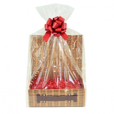 Complete Gift Hamper Kit - (md) WICKER HAMPER BOX / RED ACCESSORIES