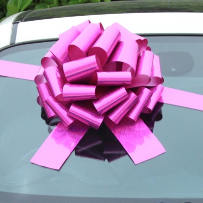 MEGA Giant Car Bow (42cm diameter) with 6m Ribbon - HOLOGRAPHIC PINK