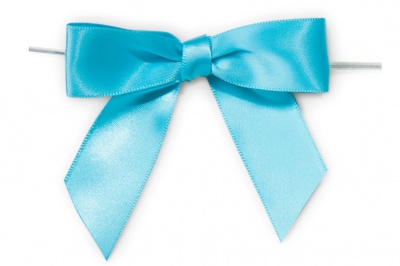 10 x Triangle Gift Box with Mini Bows - (Large) SPOTS/BLUE BOWS