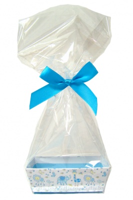 10 x MINI Gift Kits with Cello Bag & Bow 12x8x4cm - LITTLE BOY/BLUE