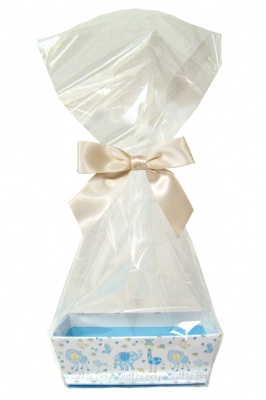 10 x MINI Gift Kits with Cello Bag & Bow 12x8x4cm - LITTLE BOY/CREAM