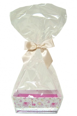 10 x MINI Gift Kits with Cello Bag & Bow 12x8x4cm - LITTLE GIRL/CREAM