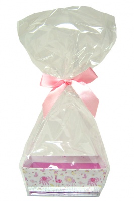10 x MINI Gift Kits with Cello Bag & Bow 12x8x4cm - LITTLE GIRL/PINK