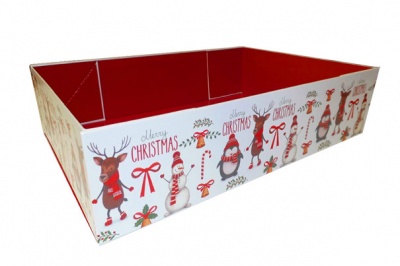 Easy Fold Gift Tray (20x15x5cm) - Small CHRISTMAS CHARACTERS