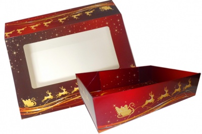 10 x Easy Fold Trays with Sleeves - (20x15x5cm) SMALL REINDEER TRAYS/REINDEER SLEEVES