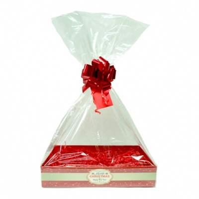 BULK Gift Basket Kit - (Small) MERRY CHRISTMAS EASY FOLD TRAY / RED ACCESSORIES x10