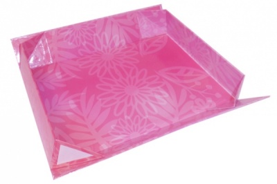 Easy Fold Gift Tray (20x15x5cm) - Small PINK FLOWERS