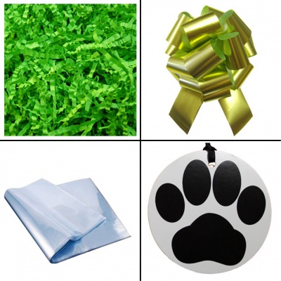 BULK Gift Basket Kit - (Small) PAW PRINT EASY FOLD TRAY / GREEN ACCESSORIES x10