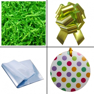 BULK Gift Basket Kit - (Small) SPOTTY EASY FOLD TRAY / GREEN ACCESSORIES x10