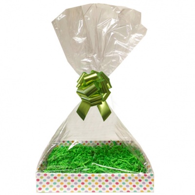 BULK Gift Basket Kit - (Small) SPOTTY EASY FOLD TRAY / GREEN ACCESSORIES x10