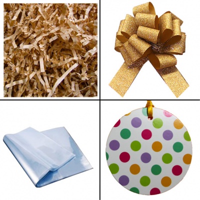 BULK Gift Basket Kit - (Small) SPOTTY EASY FOLD TRAY / GOLD ACCESSORIES x10