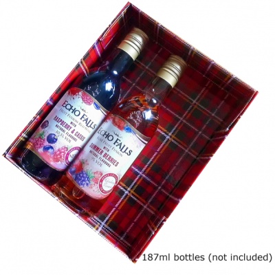10 x Easy Fold Trays with Acetate Boxes - (20x15x5cm) SMALL TARTAN TRAYS/CLEAR ACETATE BOXES
