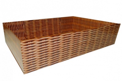 BULK Gift Basket Kit - (Small) WICKER EASY FOLD TRAY / GOLD ACCESSORIES x10