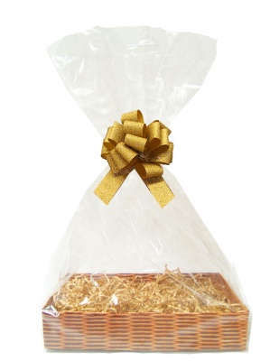 BULK Gift Basket Kit - (Small) WICKER EASY FOLD TRAY / GOLD ACCESSORIES x10