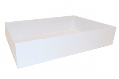 10 x Easy Fold Trays with Acetate Boxes - (20x15x5cm) SMALL WHITE TRAYS/CLEAR ACETATE BOXES