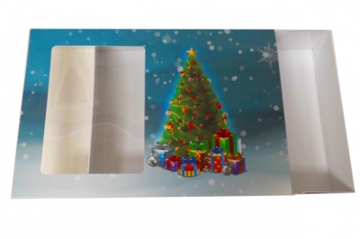 10 x Easy Fold Trays with Sleeves - (20x15x5cm) SMALL WHITE TRAYS/ XMAS TREE SLEEVES