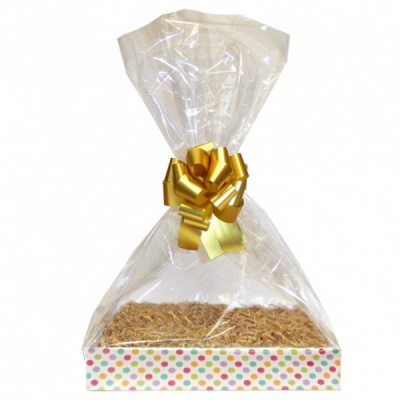 Complete Gift Basket Kit - (Medium) SPOTTY EASY FOLD TRAY / GOLD ACCESSORIES